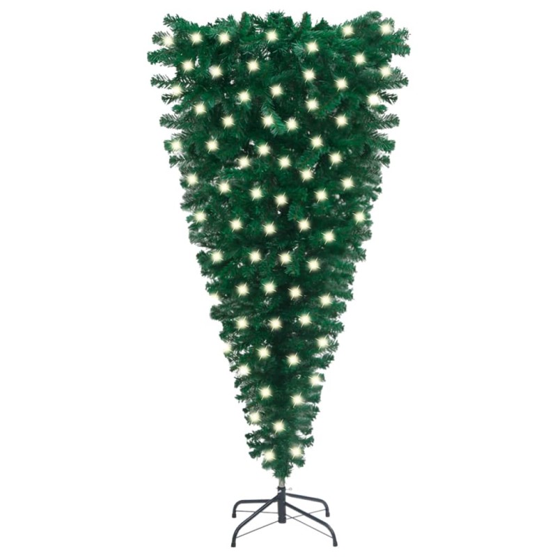 vidaXL Künstlicher Weihnachtsbaum Kopfüber mit LEDs Grün 150 cm vidaXL Künstlicher Weihnachtsbaum Kopfüber mit LEDs Grün 150 cm
