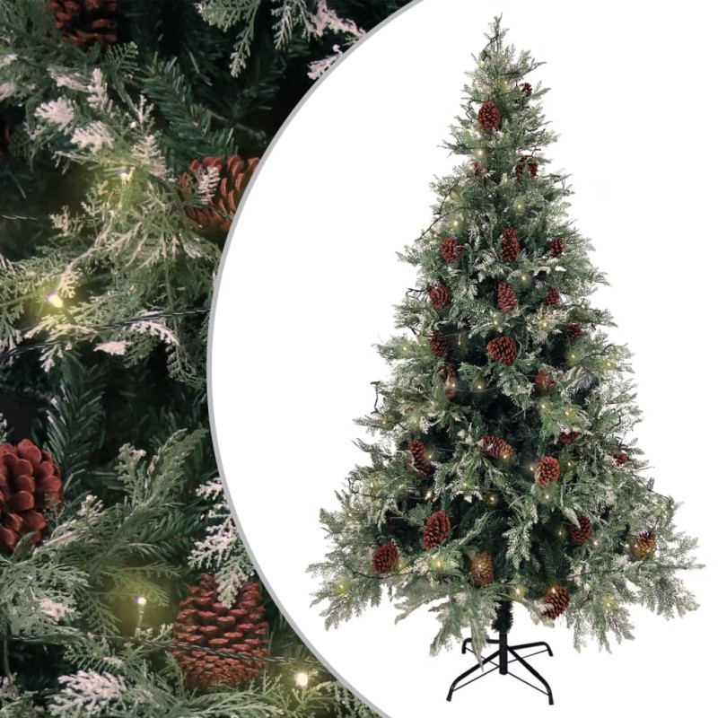 vidaXL Weihnachtsbaum mit Beleuchtung und Kiefernzapfen 195 cm PVC&PE vidaXL Weihnachtsbaum mit Beleuchtung und Kiefernzapfen 195 cm PVC&PE
