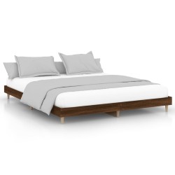 vidaXL Bettgestell ohne Matratze Braun Eiche 160x200 cm Holzwerkstoff
