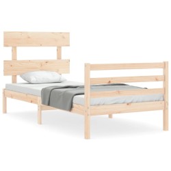 vidaXL Massivholzbett mit Kopfteil 100x200 cm