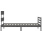 vidaXL Massivholzbett mit Kopfteil Grau 100x200 cm vidaXL Massivholzbett mit Kopfteil Grau 100x200 cm