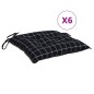 Stuhlkissen 6 Stk. Schwarz Karomuster 50x50x7 cm Oxford-Gewebe Stuhlkissen 6 Stk. Schwarz Karomuster 50x50x7 cm Oxford-Gewebe