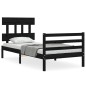 vidaXL Massivholzbett mit Kopfteil Schwarz 100x200 cm vidaXL Massivholzbett mit Kopfteil Schwarz 100x200 cm
