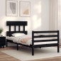 vidaXL Massivholzbett mit Kopfteil Schwarz 100x200 cm vidaXL Massivholzbett mit Kopfteil Schwarz 100x200 cm