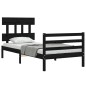 vidaXL Massivholzbett mit Kopfteil Schwarz 100x200 cm vidaXL Massivholzbett mit Kopfteil Schwarz 100x200 cm