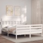 vidaXL Massivholzbett mit Kopfteil Weiß 160x200 cm vidaXL Massivholzbett mit Kopfteil Weiß 160x200 cm