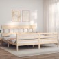 vidaXL Massivholzbett mit Kopfteil vidaXL Massivholzbett mit Kopfteil