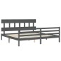 vidaXL Massivholzbett mit Kopfteil Grau 200x200 cm vidaXL Massivholzbett mit Kopfteil Grau 200x200 cm