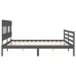 vidaXL Massivholzbett mit Kopfteil Grau 200x200 cm vidaXL Massivholzbett mit Kopfteil Grau 200x200 cm