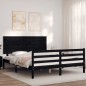 vidaXL Massivholzbett mit Kopfteil Schwarz 160x200 cm vidaXL Massivholzbett mit Kopfteil Schwarz 160x200 cm