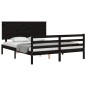vidaXL Massivholzbett mit Kopfteil Schwarz 160x200 cm vidaXL Massivholzbett mit Kopfteil Schwarz 160x200 cm