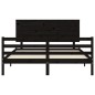 vidaXL Massivholzbett mit Kopfteil Schwarz 160x200 cm vidaXL Massivholzbett mit Kopfteil Schwarz 160x200 cm