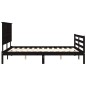 vidaXL Massivholzbett mit Kopfteil Schwarz 160x200 cm vidaXL Massivholzbett mit Kopfteil Schwarz 160x200 cm