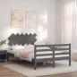 vidaXL Massivholzbett mit Kopfteil Grau vidaXL Massivholzbett mit Kopfteil Grau