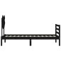vidaXL Massivholzbett mit Kopfteil Schwarz 90x200 cm vidaXL Massivholzbett mit Kopfteil Schwarz 90x200 cm