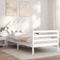 vidaXL Massivholzbett mit Kopfteil Weiß 100x200 cm vidaXL Massivholzbett mit Kopfteil Weiß 100x200 cm