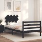 vidaXL Massivholzbett mit Kopfteil Schwarz 100x200 cm vidaXL Massivholzbett mit Kopfteil Schwarz 100x200 cm