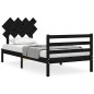 vidaXL Massivholzbett mit Kopfteil Schwarz 100x200 cm vidaXL Massivholzbett mit Kopfteil Schwarz 100x200 cm