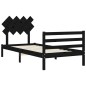 vidaXL Massivholzbett mit Kopfteil Schwarz 100x200 cm vidaXL Massivholzbett mit Kopfteil Schwarz 100x200 cm