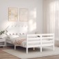 vidaXL Massivholzbett mit Kopfteil Weiß 120x200 cm vidaXL Massivholzbett mit Kopfteil Weiß 120x200 cm