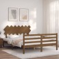 vidaXL Massivholzbett mit Kopfteil Honigbraun 140x200 cm vidaXL Massivholzbett mit Kopfteil Honigbraun 140x200 cm