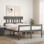 vidaXL Massivholzbett mit Kopfteil Grau 140x190 cm vidaXL Massivholzbett mit Kopfteil Grau 140x190 cm