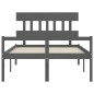vidaXL Massivholzbett mit Kopfteil Grau 140x190 cm vidaXL Massivholzbett mit Kopfteil Grau 140x190 cm