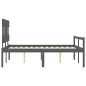 vidaXL Massivholzbett mit Kopfteil Grau 140x190 cm vidaXL Massivholzbett mit Kopfteil Grau 140x190 cm