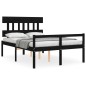 vidaXL Massivholzbett mit Kopfteil Schwarz 120x200 cm vidaXL Massivholzbett mit Kopfteil Schwarz 120x200 cm