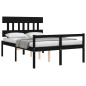 vidaXL Massivholzbett mit Kopfteil Schwarz 120x200 cm vidaXL Massivholzbett mit Kopfteil Schwarz 120x200 cm
