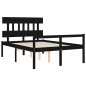vidaXL Massivholzbett mit Kopfteil Schwarz 120x200 cm vidaXL Massivholzbett mit Kopfteil Schwarz 120x200 cm