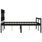vidaXL Massivholzbett mit Kopfteil Schwarz 120x200 cm vidaXL Massivholzbett mit Kopfteil Schwarz 120x200 cm