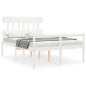 vidaXL Seniorenbett mit Kopfteil 140x200 cm Weiß Massivholz vidaXL Seniorenbett mit Kopfteil 140x200 cm Weiß Massivholz