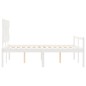 vidaXL Seniorenbett mit Kopfteil 140x200 cm Weiß Massivholz vidaXL Seniorenbett mit Kopfteil 140x200 cm Weiß Massivholz