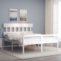 vidaXL Seniorenbett mit Kopfteil Weiß Kingsize Massivholz vidaXL Seniorenbett mit Kopfteil Weiß Kingsize Massivholz