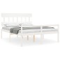 vidaXL Seniorenbett mit Kopfteil Weiß Kingsize Massivholz vidaXL Seniorenbett mit Kopfteil Weiß Kingsize Massivholz