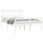 vidaXL Seniorenbett mit Kopfteil Weiß Kingsize Massivholz vidaXL Seniorenbett mit Kopfteil Weiß Kingsize Massivholz