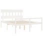 vidaXL Seniorenbett mit Kopfteil Weiß Kingsize Massivholz vidaXL Seniorenbett mit Kopfteil Weiß Kingsize Massivholz