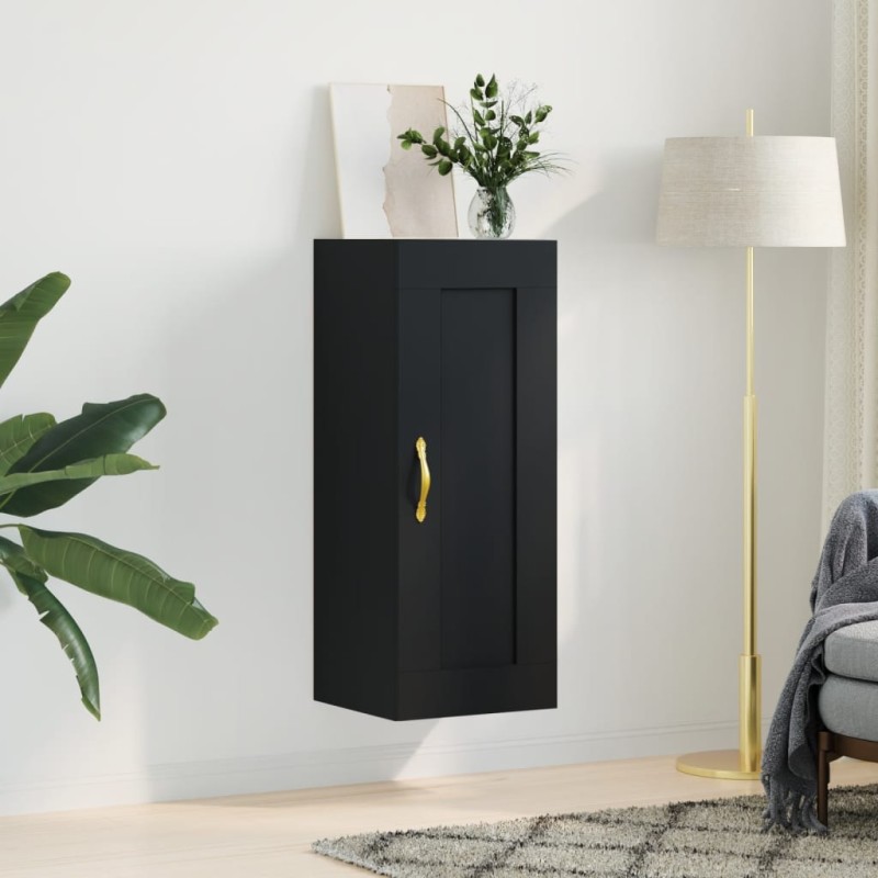 vidaXL Wandschrank Schwarz 34,5x34x90 cm Holzwerkstoff vidaXL Wandschrank Schwarz 34,5x34x90 cm Holzwerkstoff