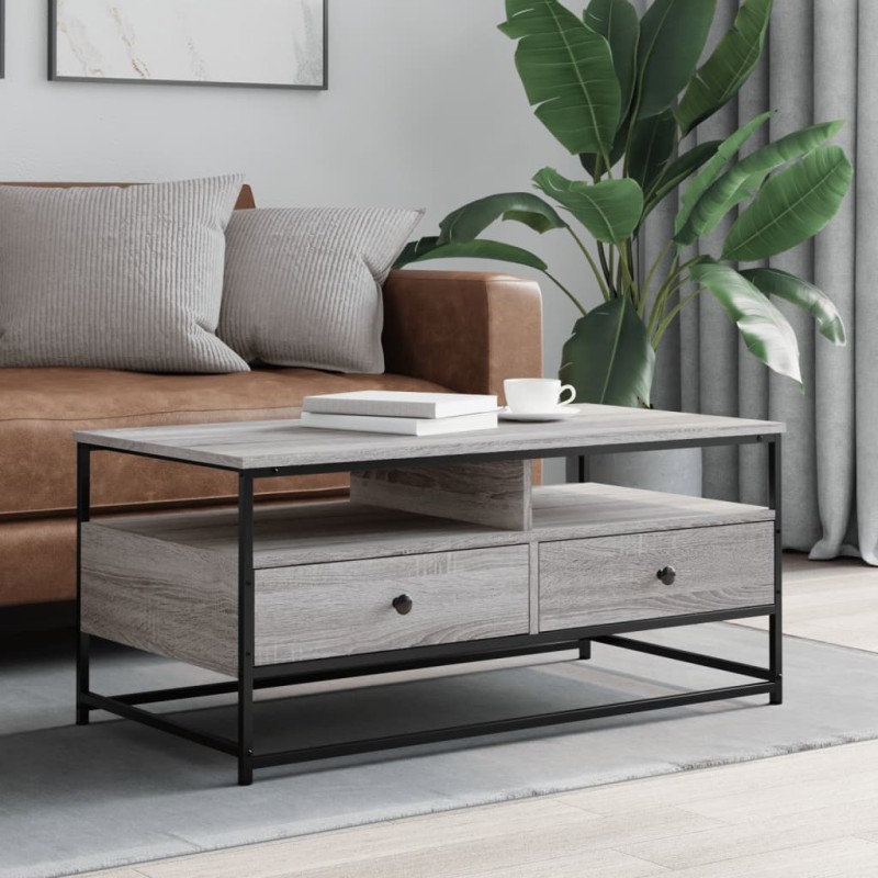 vidaXL Couchtisch Grau Sonoma 100x51x45 cm Holzwerkstoff vidaXL Couchtisch Grau Sonoma 100x51x45 cm Holzwerkstoff