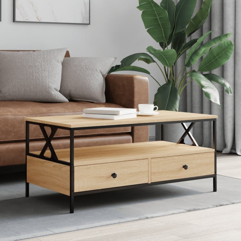 vidaXL Couchtisch Sonoma-Eiche 100x51x45 cm Holzwerkstoff vidaXL Couchtisch Sonoma-Eiche 100x51x45 cm Holzwerkstoff