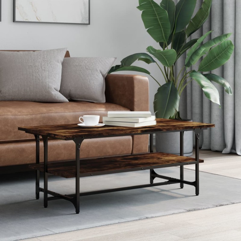 vidaXL Couchtisch Räuchereiche 100x50x40 cm Holzwerkstoff vidaXL Couchtisch Räuchereiche 100x50x40 cm Holzwerkstoff