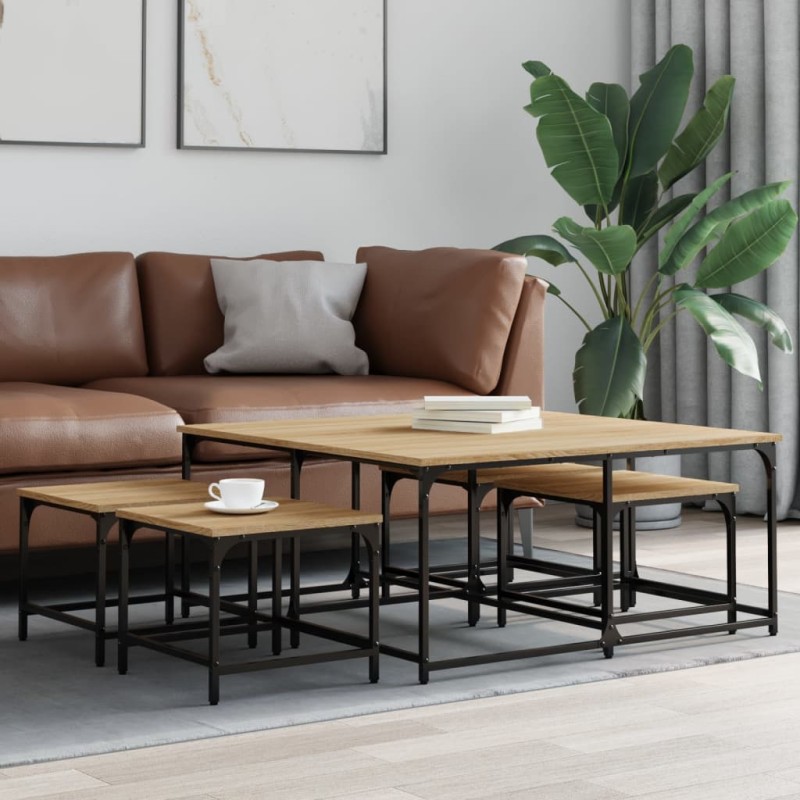 vidaXL Satztische 5 Stk. Sonoma-Eiche Holzwerkstoff vidaXL Satztische 5 Stk. Sonoma-Eiche Holzwerkstoff