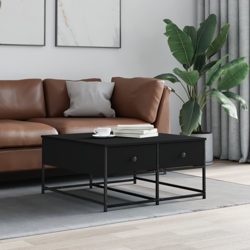 vidaXL Couchtisch Schwarz 80x80x40 cm Holzwerkstoff vidaXL Couchtisch Schwarz 80x80x40 cm Holzwerkstoff