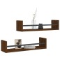 vidaXL Wandregale mit Stangen 2 Stk. Braun Eichen-Optik 60x16x14 cm vidaXL Wandregale mit Stangen 2 Stk. Braun Eichen-Optik 60x16x14 cm