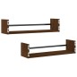 vidaXL Wandregale mit Stangen 2 Stk. Braun Eichen-Optik 60x16x14 cm vidaXL Wandregale mit Stangen 2 Stk. Braun Eichen-Optik 60x16x14 cm
