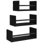 vidaXL 3-tlg. Wandregal-Set mit Stangen Schwarz Holzwerkstoff vidaXL 3-tlg. Wandregal-Set mit Stangen Schwarz Holzwerkstoff