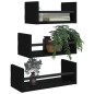 vidaXL 3-tlg. Wandregal-Set mit Stangen Schwarz Holzwerkstoff vidaXL 3-tlg. Wandregal-Set mit Stangen Schwarz Holzwerkstoff