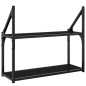 vidaXL Wandregal 2 Fächer Schwarz 60x21x51 cm Holzwerkstoff vidaXL Wandregal 2 Fächer Schwarz 60x21x51 cm Holzwerkstoff