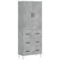 vidaXL Highboard Betongrau 69,5x34x180 cm Holzwerkstoff vidaXL Highboard Betongrau 69,5x34x180 cm Holzwerkstoff